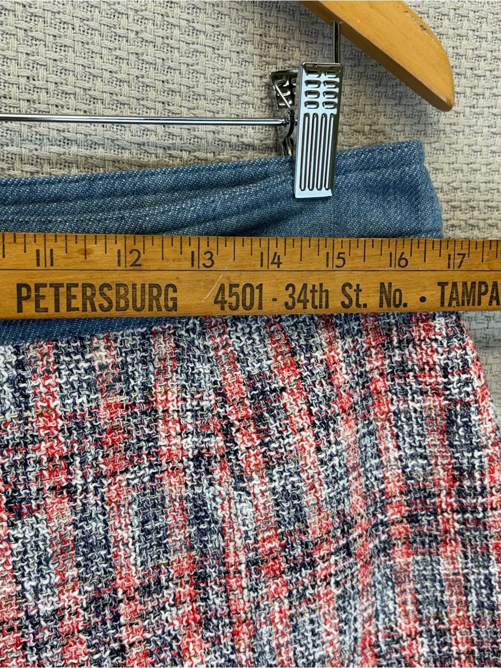 House Of Harlow 1960 Tweed A-Line Mini Skirt Women Sz 12 Button Front Chic - Picture 7 of 10